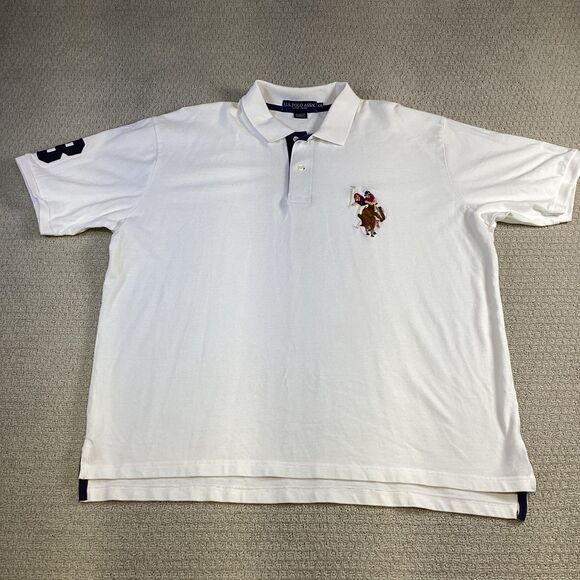 U.S. Polo Assn. White Polo Shirt Number 3 Size XXL Menswear Casual Short Sleeve - Picture 1 of 5